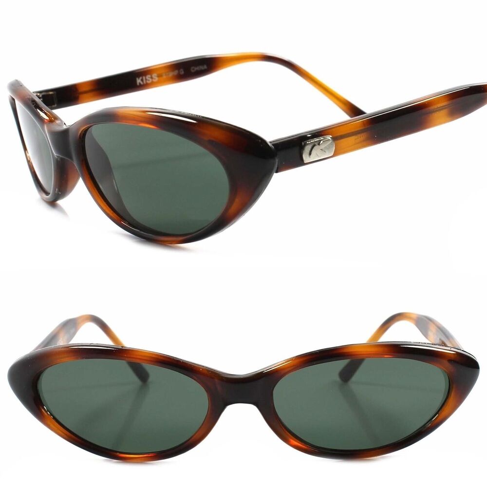 Genuine Vintage Deadstock 80s Fashion Havana Rockabilly Small Cat Eye Sunglasses